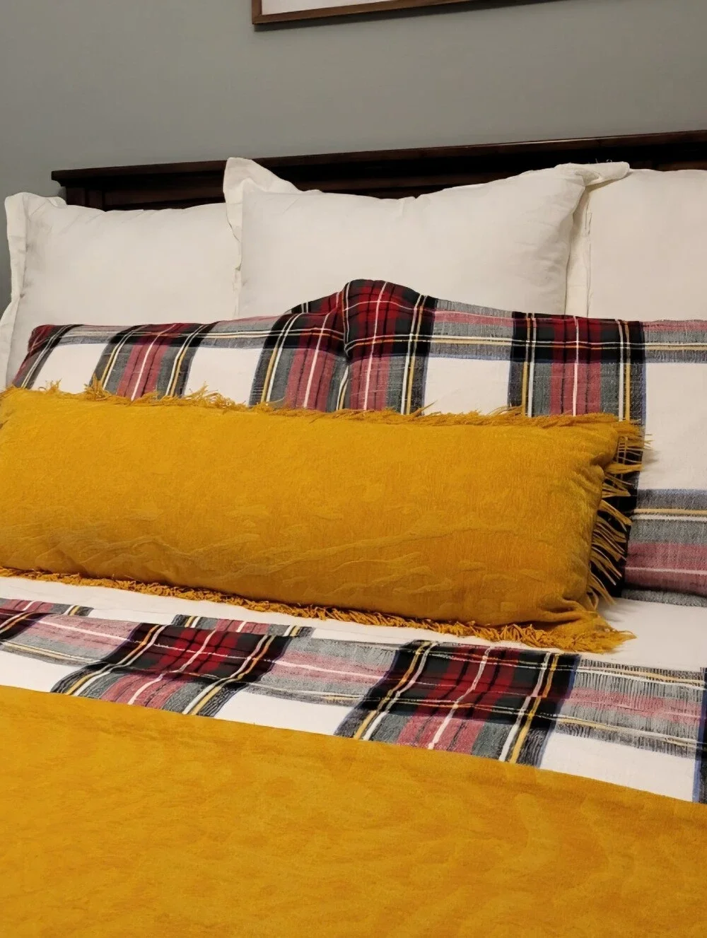Pottery Barn Cal King Stewart Plaid 100% Cotton Duvet Cover And 2 Shams